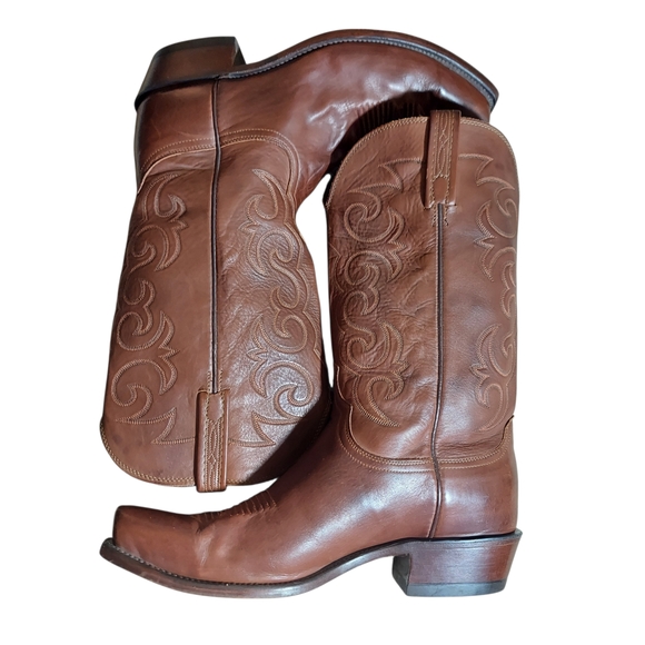 Lucchese 1883 Baker Men’s 9.5 Wide  Western Cowboy Boots Brown Leather  300610 - Picture 8 of 16